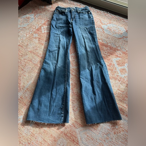 Good American Soft Tech Good Standard Kick Flare Jeans GLF873TE blue 004 4/27 - Picture 8 of 10